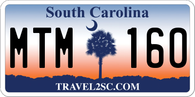 SC license plate MTM160