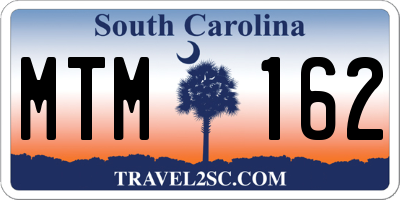 SC license plate MTM162