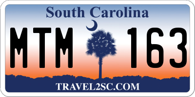 SC license plate MTM163