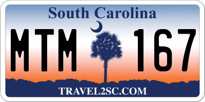 SC license plate MTM167