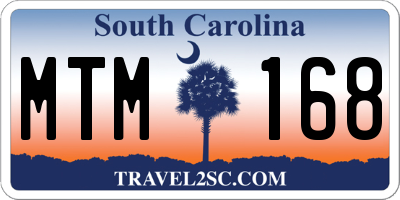 SC license plate MTM168