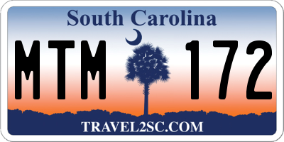 SC license plate MTM172