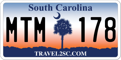 SC license plate MTM178
