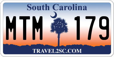 SC license plate MTM179
