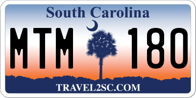 SC license plate MTM180