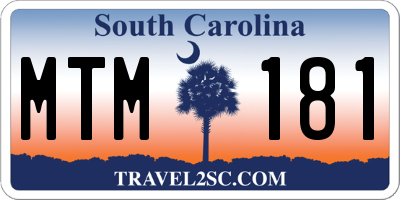 SC license plate MTM181