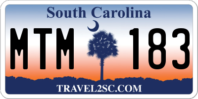 SC license plate MTM183