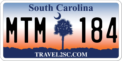SC license plate MTM184