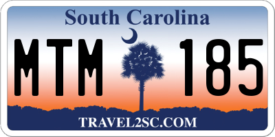 SC license plate MTM185