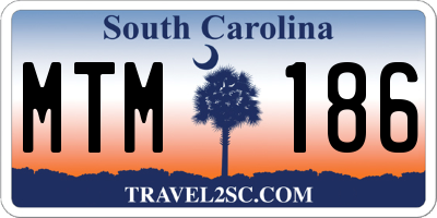 SC license plate MTM186
