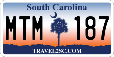 SC license plate MTM187
