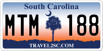 SC license plate MTM188