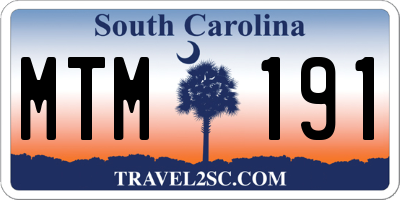 SC license plate MTM191