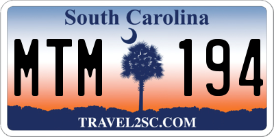 SC license plate MTM194