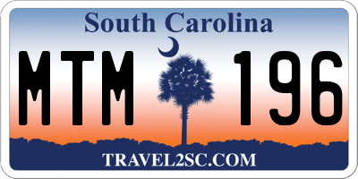 SC license plate MTM196