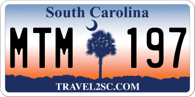SC license plate MTM197
