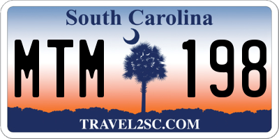 SC license plate MTM198