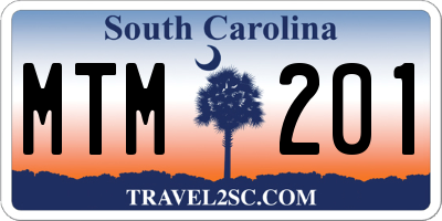 SC license plate MTM201