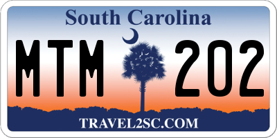 SC license plate MTM202