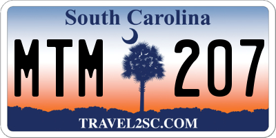 SC license plate MTM207