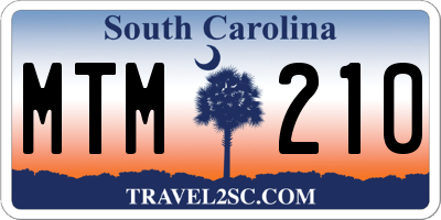 SC license plate MTM210