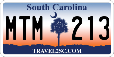 SC license plate MTM213