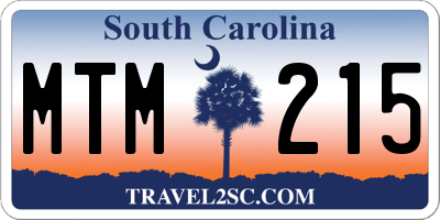 SC license plate MTM215