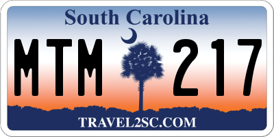 SC license plate MTM217