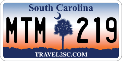 SC license plate MTM219