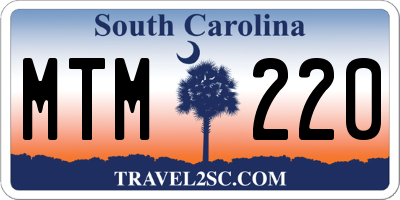 SC license plate MTM220