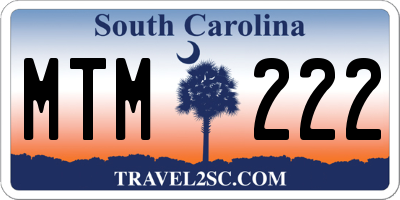 SC license plate MTM222