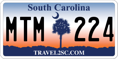 SC license plate MTM224
