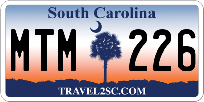 SC license plate MTM226