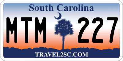 SC license plate MTM227