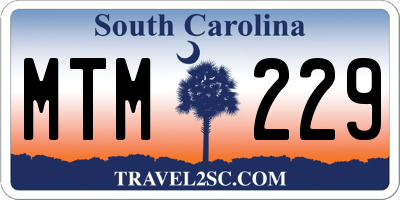 SC license plate MTM229