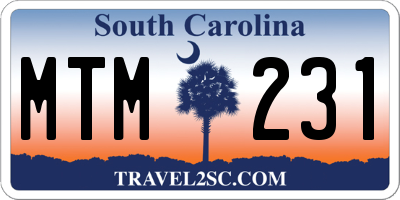 SC license plate MTM231