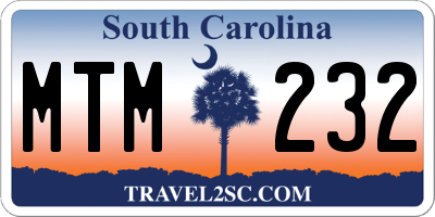 SC license plate MTM232