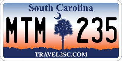 SC license plate MTM235