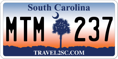 SC license plate MTM237