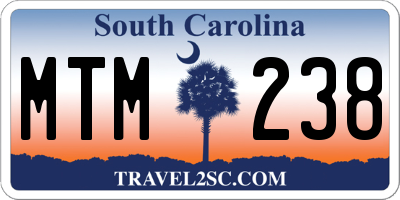 SC license plate MTM238