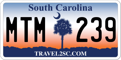 SC license plate MTM239