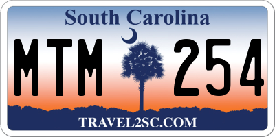 SC license plate MTM254
