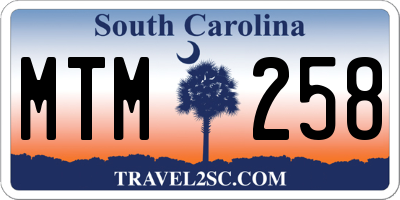 SC license plate MTM258