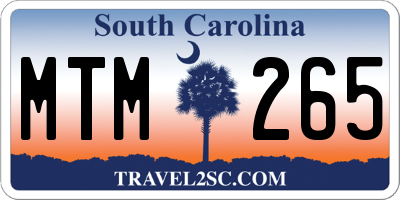 SC license plate MTM265