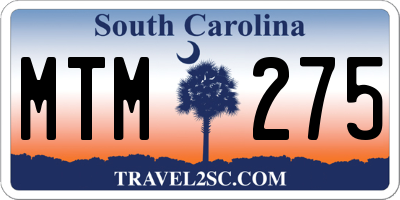 SC license plate MTM275