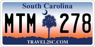 SC license plate MTM278
