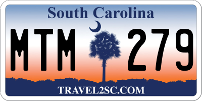 SC license plate MTM279