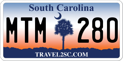 SC license plate MTM280