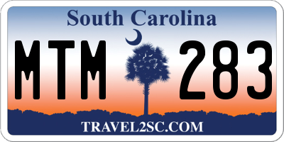 SC license plate MTM283