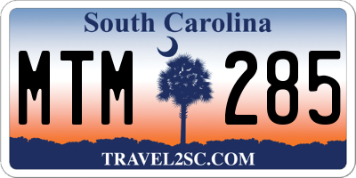 SC license plate MTM285